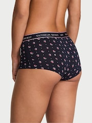 Victoria's Secret Navy Blue Floral Short Logo Knickers - Image 2 of 2