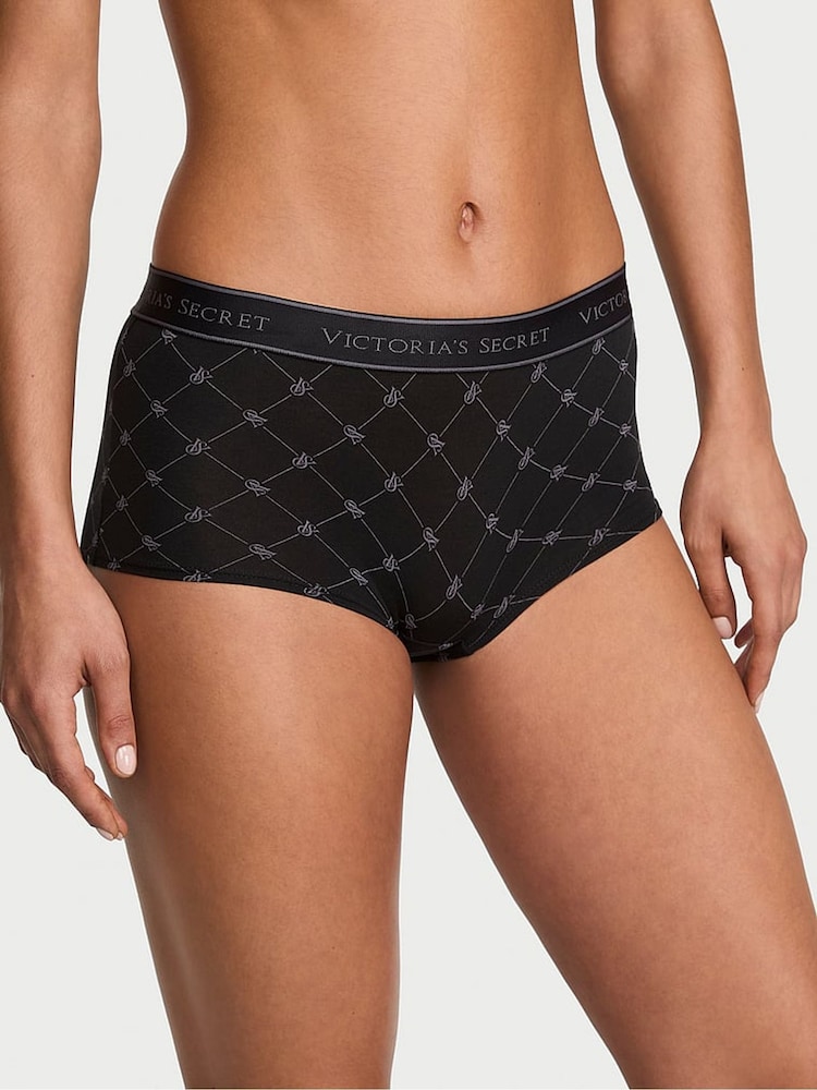 Victoria's Secret Black VS Lockup Short Logo Knickers - Image 1 of 2 Victoria's Secret Black VS Lockup Short Logo Knickers - Image 1 of 2