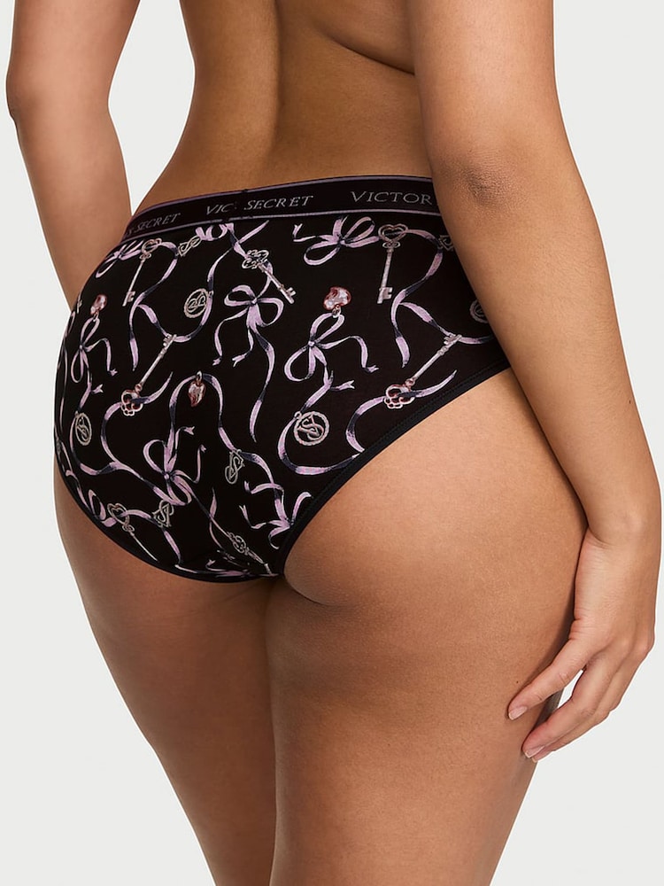 Victoria's Secret Black Key Ribbons Hipster Logo Knickers - Image 2 of 2