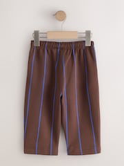 Blue/Brown Stripe Single Wide Leg Jersey Joggers (3mths-7yrs) - Image 2 of 4