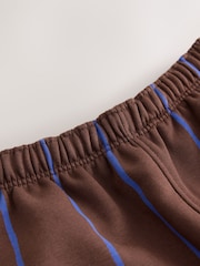 Blue/Brown Stripe Single Wide Leg Jersey Joggers (3mths-7yrs) - Image 4 of 4