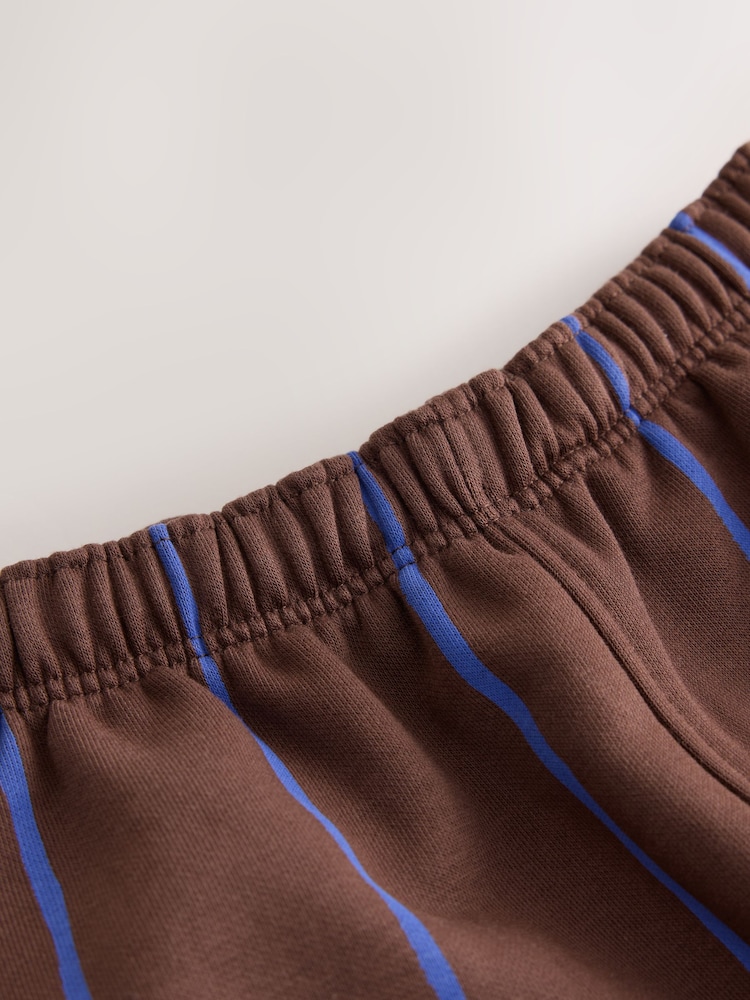 Blue/Brown Stripe Single Wide Leg Jersey Joggers (3mths-7yrs) - Image 4 of 4 Blue/Brown Stripe Single Wide Leg Jersey Joggers (3mths-7yrs) - Image 4 of 4