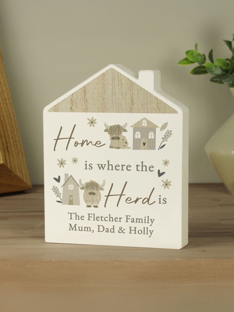 Personalised Highland Cow House Ornament by PMC - Image 1 of 3