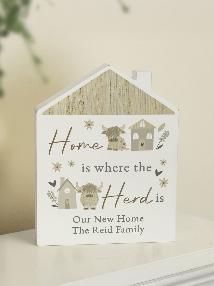 Personalised Highland Cow House Ornament by PMC - Image 2 of 3