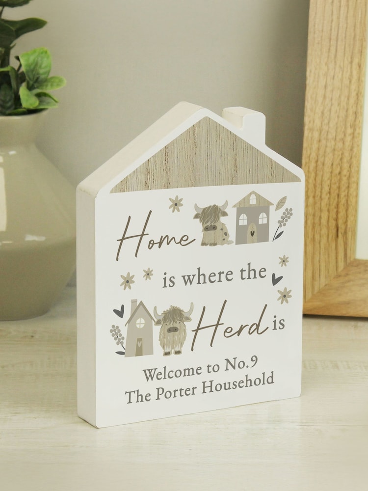 Personalised Highland Cow House Ornament by PMC - Image 3 of 3