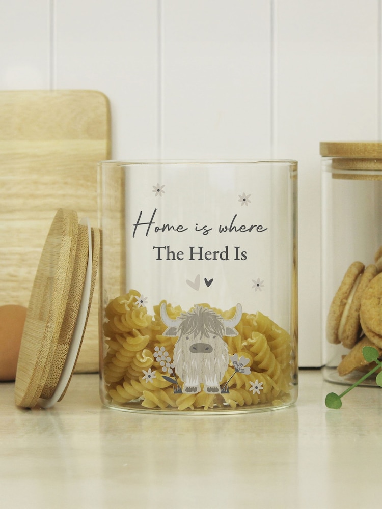 Personalised Highland Cow Storage Jar by PMC - Image 2 of 3