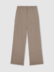 Reiss Neutral Adie Wool-Blend Wide-Leg Trousers - Image 2 of 6