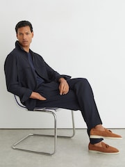 Reiss Camel Brown Harrison Suede Tassel Loafers - Image 3 of 6