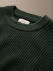 Green Signature Lambswool Rib Crew Neck Jumper - Image 2 of 3