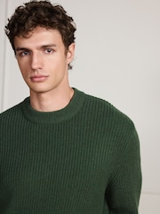 Green Signature Lambswool Rib Crew Neck Jumper - Image 4 of 9