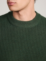 Green Signature Lambswool Rib Crew Neck Jumper - Image 5 of 9
