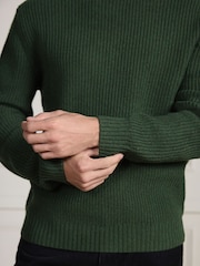 Green Signature Lambswool Rib Crew Neck Jumper - Image 6 of 9