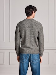 Green Signature Twisted Lambswool Stag Logo Crew Neck Jumper - Image 4 of 6