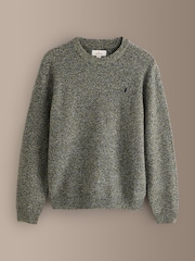 Verde - Signature Twisted Lambswool Stag Logo Crew Neck Jumper - Imaginea 7 din 9