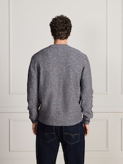 Blue Signature Twisted Lambswool Stag Logo Crew Neck Jumper - Image 2 of 7