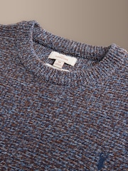 Blue Signature Twisted Lambswool Stag Logo Crew Neck Jumper - Image 8 of 9