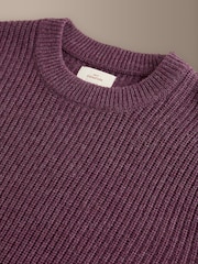 Purple Signature Lambswool Rib Crew Neck Jumper - Image 8 of 9