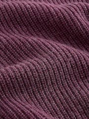 Purple Signature Lambswool Rib Crew Neck Jumper - Image 9 of 9
