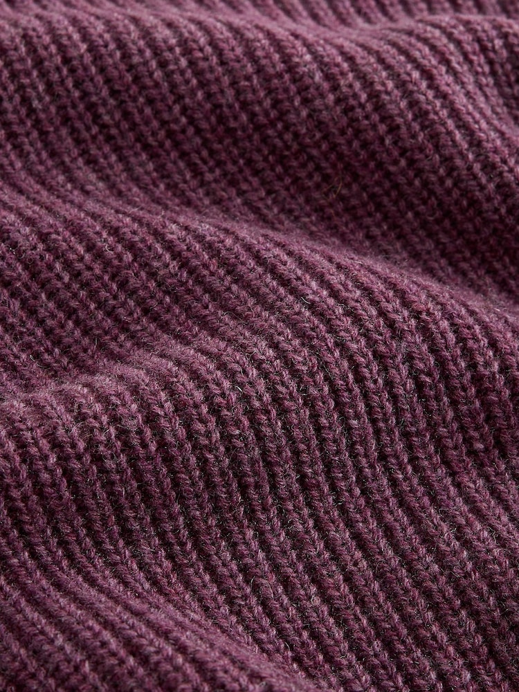 Purple Signature Lambswool Rib Crew Neck Jumper - Image 9 of 9 Purple Signature Lambswool Rib Crew Neck Jumper - Image 9 of 9