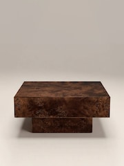 Cult Furniture Walnut Brown Sqaure Dalton Wooden Coffee Table - Image 2 of 5