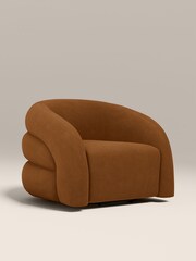 Cult Furniture Caramel Brown Chaplin Velvet Swivel Accent Chair - Image 2 of 8