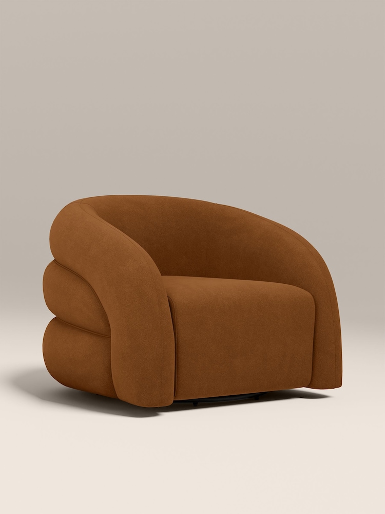 Cult Furniture Caramel Brown Chaplin Velvet Swivel Accent Chair - Image 2 of 8 Cult Furniture Caramel Brown Chaplin Velvet Swivel Accent Chair - Image 2 of 8