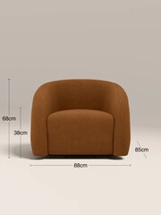 Cult Furniture Caramel Brown Chaplin Velvet Swivel Accent Chair - Image 4 of 8