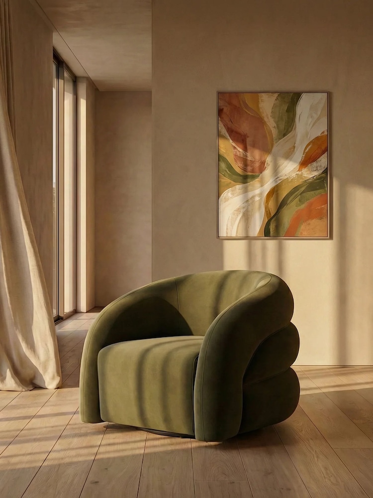 Cult Furniture Moss Green Chaplin Velvet Swivel Accent Chair - Image 1 of 8 Cult Furniture Moss Green Chaplin Velvet Swivel Accent Chair - Image 1 of 8
