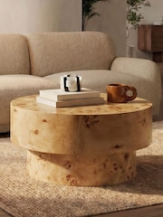 Cult Furniture Natural Round Dalton Wooden Coffee Table - Image 1 of 5