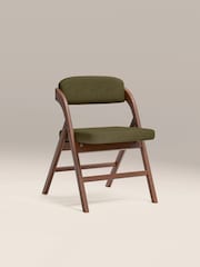 Cult Furniture Moss Green Velvet Nomad Folding Dining Chair - Image 2 of 9