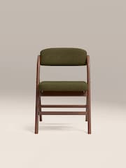 Cult Furniture Moss Green Velvet Nomad Folding Dining Chair - Image 3 of 9