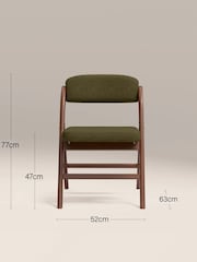 Cult Furniture Moss Green Velvet Nomad Folding Dining Chair - Image 4 of 9
