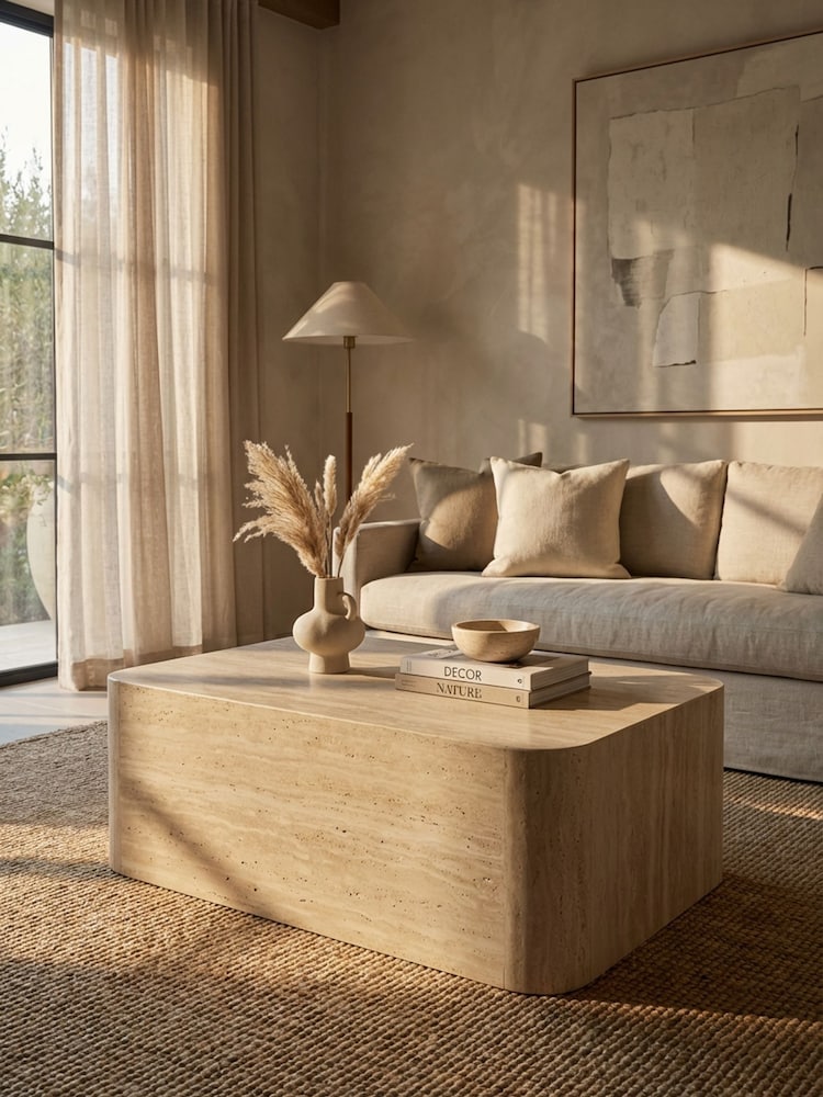 Cult Furniture Natural Sabel Rectangle Stone Coffee Table - Image 1 of 6 Cult Furniture Natural Sabel Rectangle Stone Coffee Table - Image 1 of 6