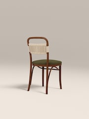 Cult Furniture Set of 2 Olive Green Caleb Wooden And Weave Dining Chairs - Image 6 of 8