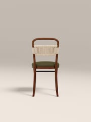 Cult Furniture Set of 2 Olive Green Caleb Wooden And Weave Dining Chairs - Image 7 of 8