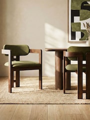 Cult Furniture Moss Green Hallie Velvet Carver Dining Chair - Image 1 of 8
