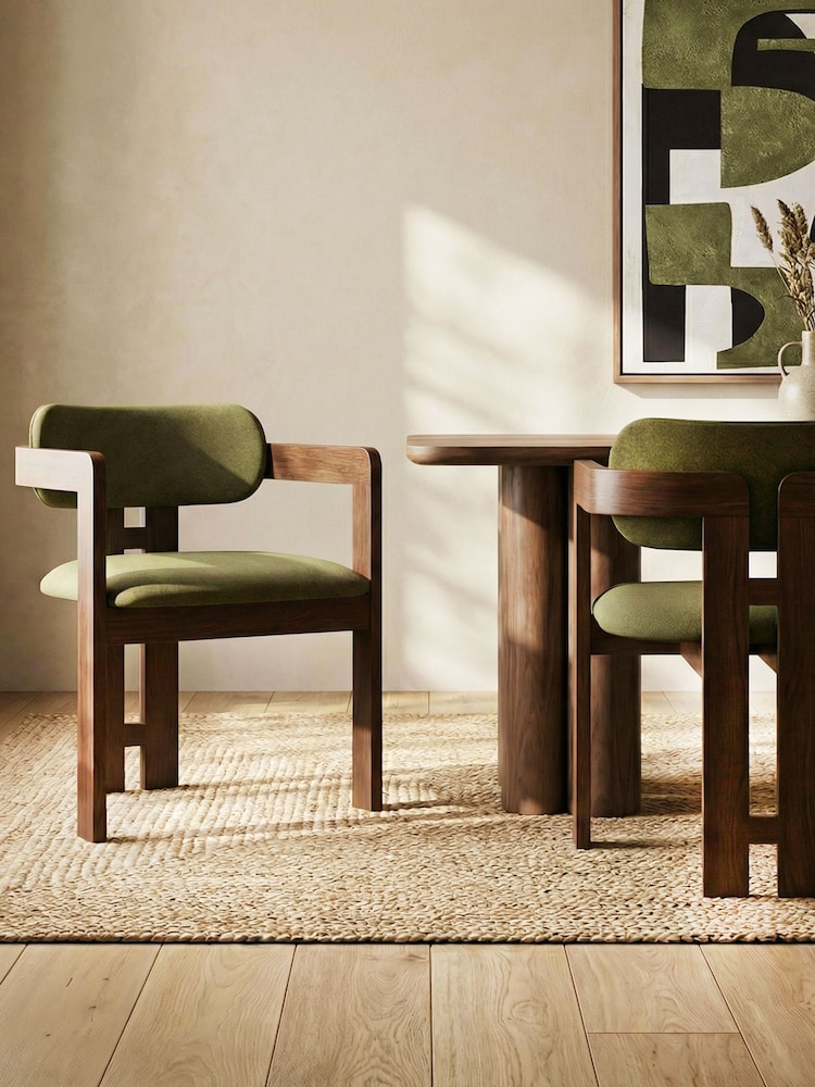 Cult Furniture Moss Green Hallie Velvet Carver Dining Chair - Image 1 of 8