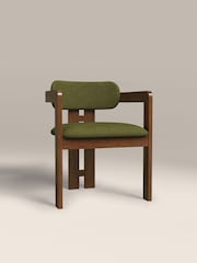 Cult Furniture Moss Green Hallie Velvet Carver Dining Chair - Image 2 of 8