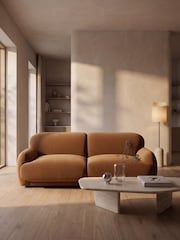 Cult Furniture Caramel Brown Velvet Cloud 3 Seat Sofa - Image 1 of 8