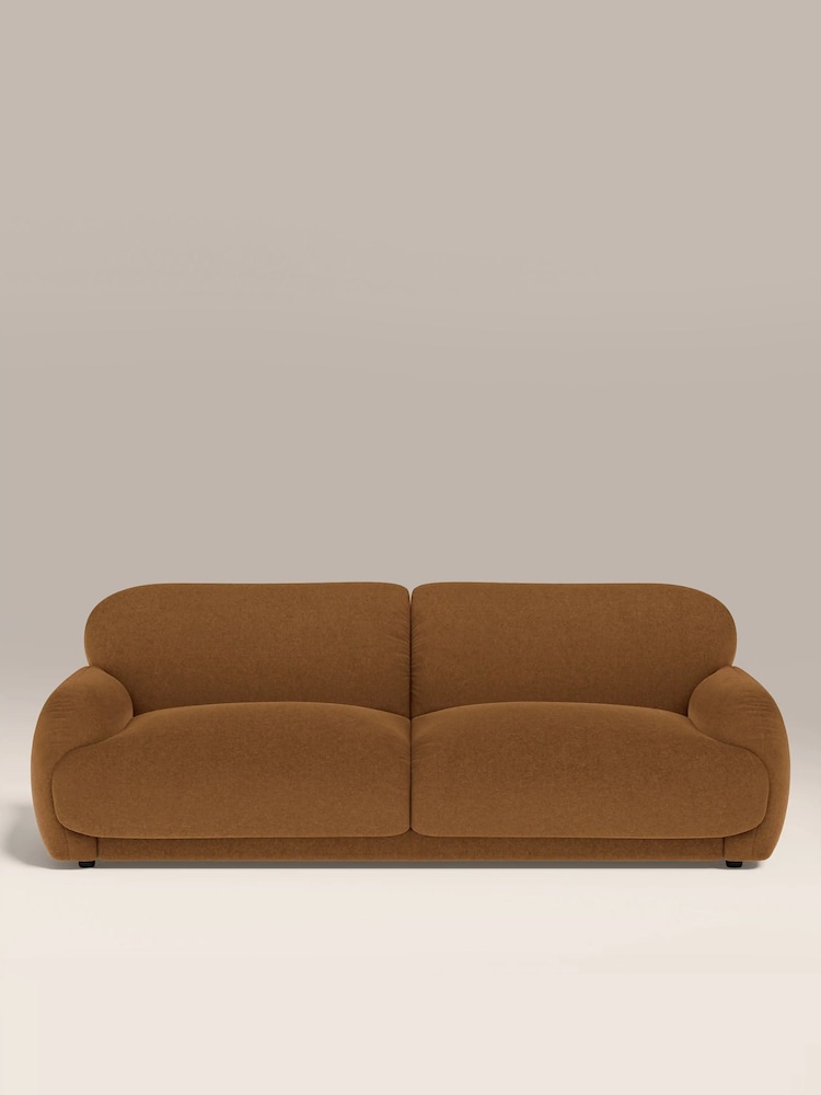 Cult Furniture Caramel Brown Velvet Cloud 3 Seat Sofa - Image 2 of 8 Cult Furniture Caramel Brown Velvet Cloud 3 Seat Sofa - Image 2 of 8