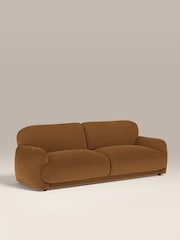 Cult Furniture Caramel Brown Velvet Cloud 3 Seat Sofa - Image 3 of 8