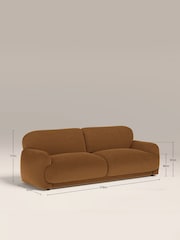 Cult Furniture Caramel Brown Velvet Cloud 3 Seat Sofa - Image 4 of 8