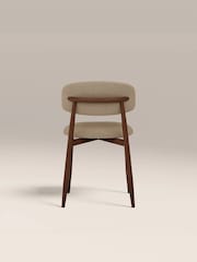 Cult Furniture Set of 2 Latte  Walnut Halston Fabric Dining Chairs - Image 7 of 8