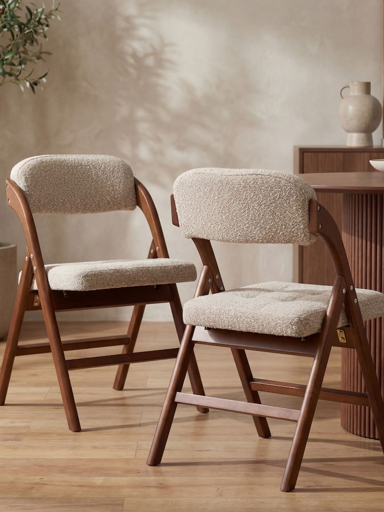 Cult Furniture Speckled Stone Boucle Nomad Folding Dining Chair - Image 1 of 9
