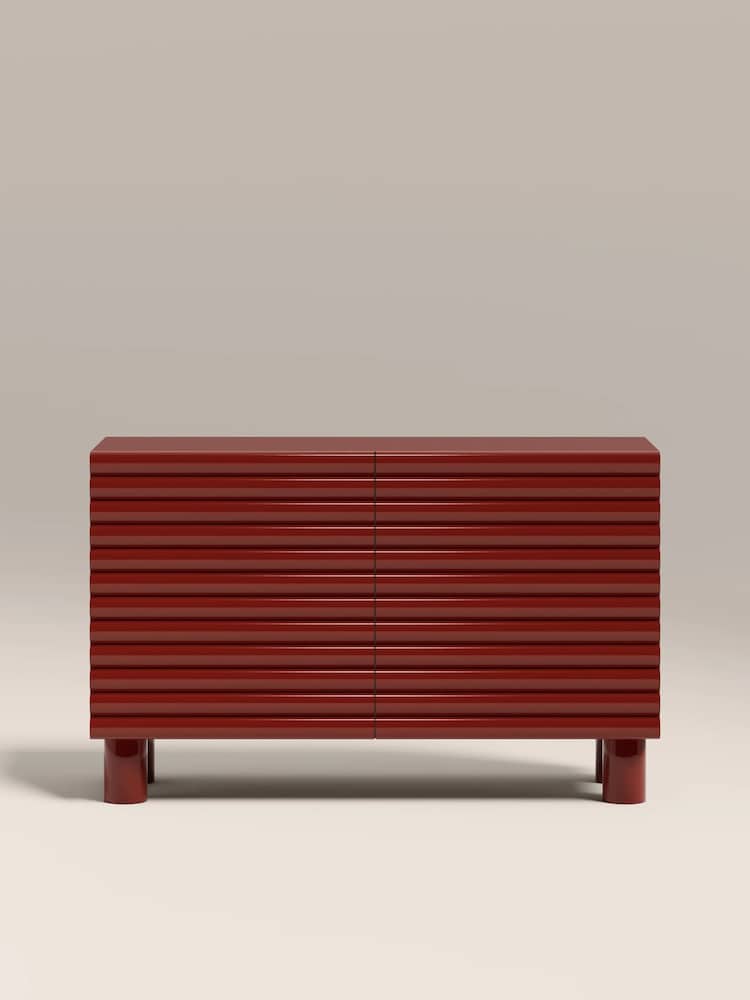Cult Furniture High Gloss Burgundy Raphael 2 Door Sideboard - Image 2 of 7 Cult Furniture High Gloss Burgundy Raphael 2 Door Sideboard - Image 2 of 7