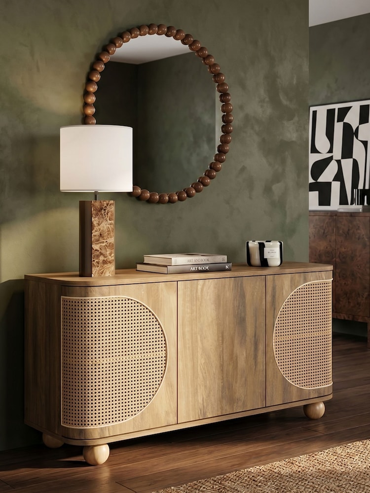 Cult Furniture Oak Effect Una Wooden 3 Door Sideboard - Image 1 of 6 Cult Furniture Oak Effect Una Wooden 3 Door Sideboard - Image 1 of 6