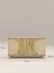 Cult Furniture Oak Effect Una Wooden 3 Door Sideboard - Image 5 of 6