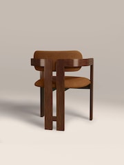 Cult Furniture Caramel Brown Hallie Velvet Carver Dining Chair - Image 6 of 8
