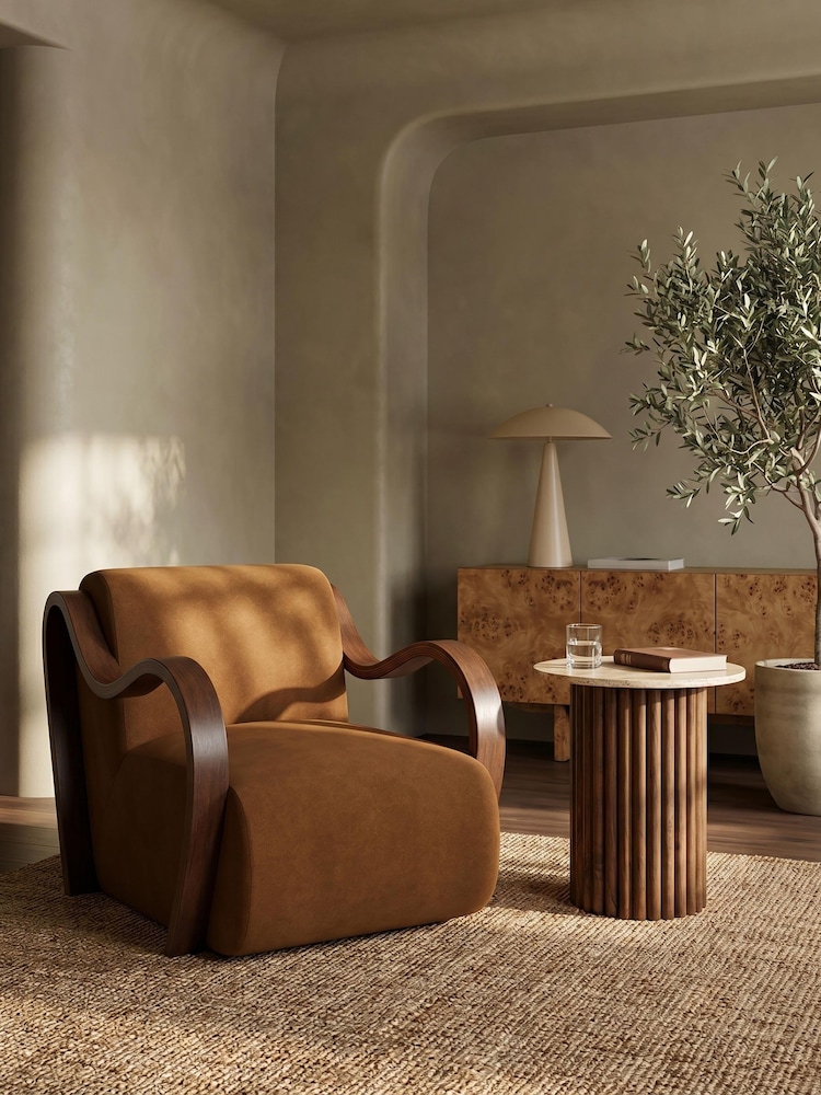 Cult Furniture Caramel Brown Talie Boucle Accent Chair - Image 1 of 8 Cult Furniture Caramel Brown Talie Boucle Accent Chair - Image 1 of 8