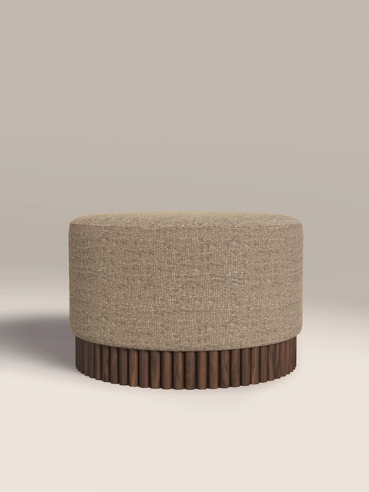 Cult Furniture Speckled Cappuccino Oberon Boucle Footstool - Image 2 of 5 Cult Furniture Speckled Cappuccino Oberon Boucle Footstool - Image 2 of 5